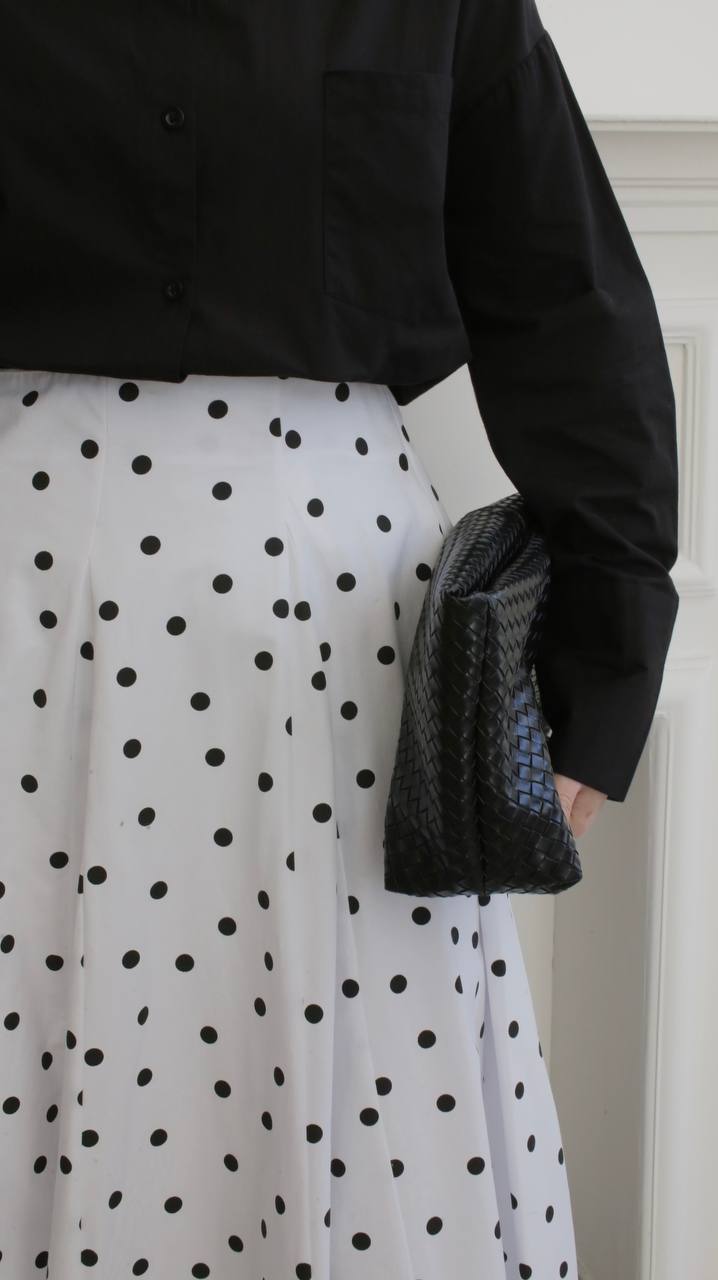 Jupe Alba – Blanc à Pois Noirs