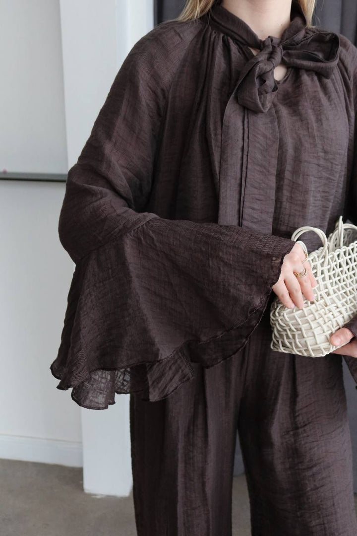 Blouse Aurore – Marron Foncé