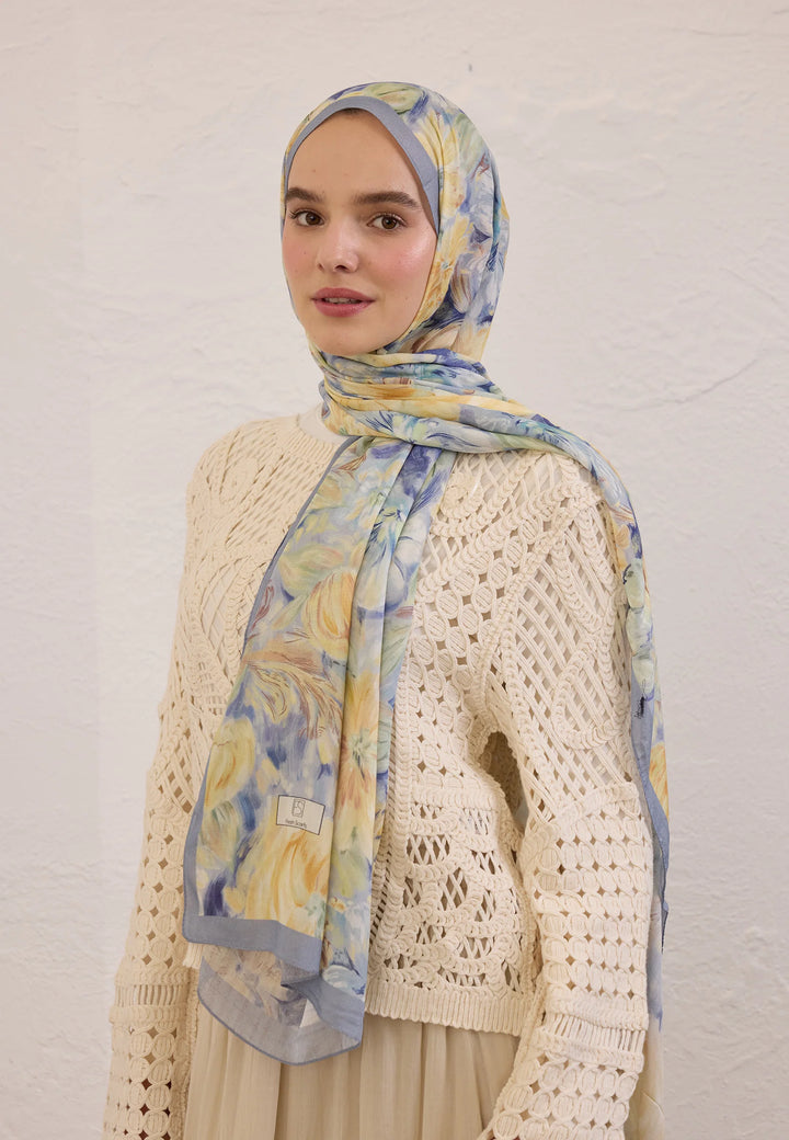 Châle Rami Pure Flora – Bleu Pastel