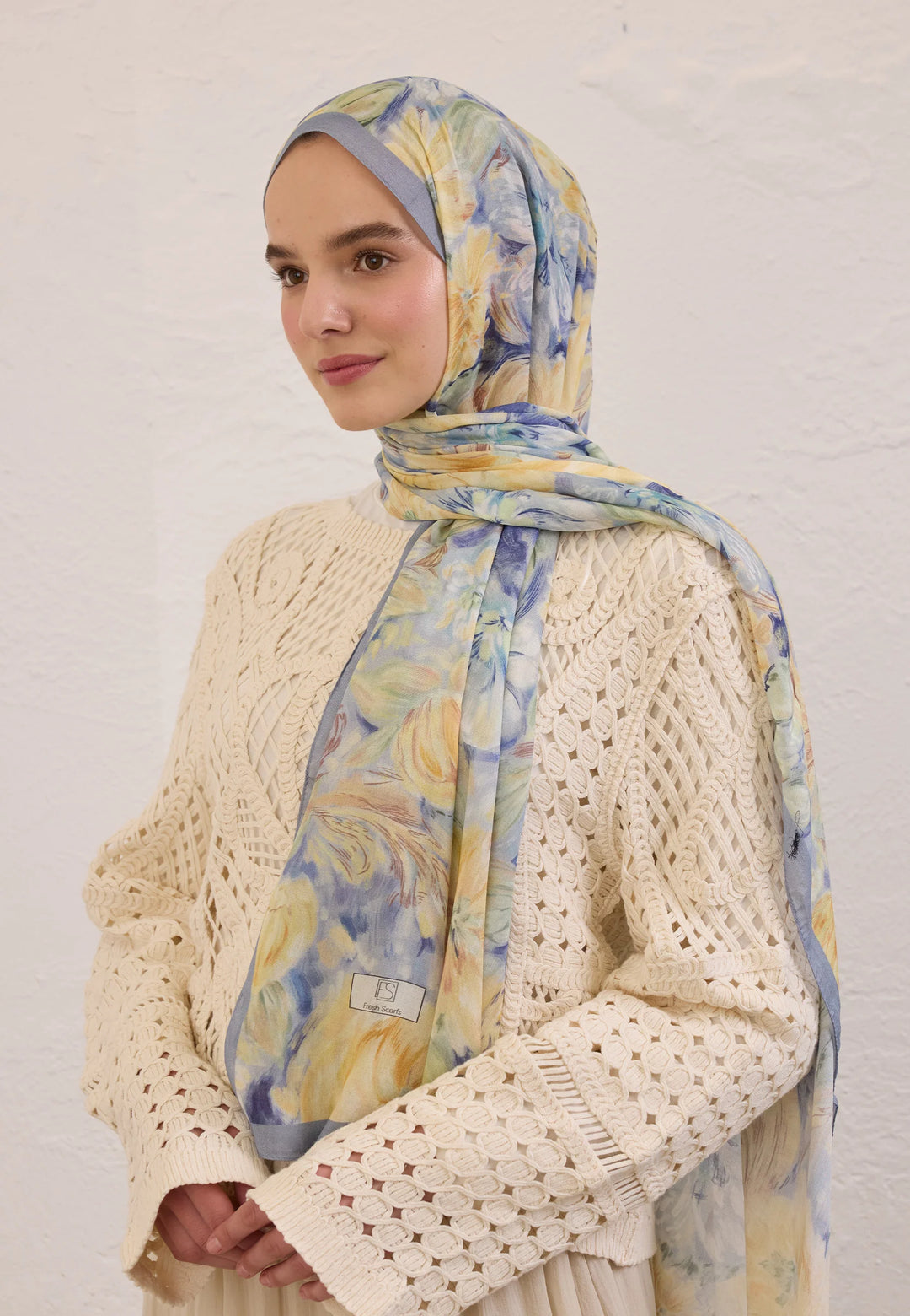 Châle Rami Pure Flora – Bleu Pastel