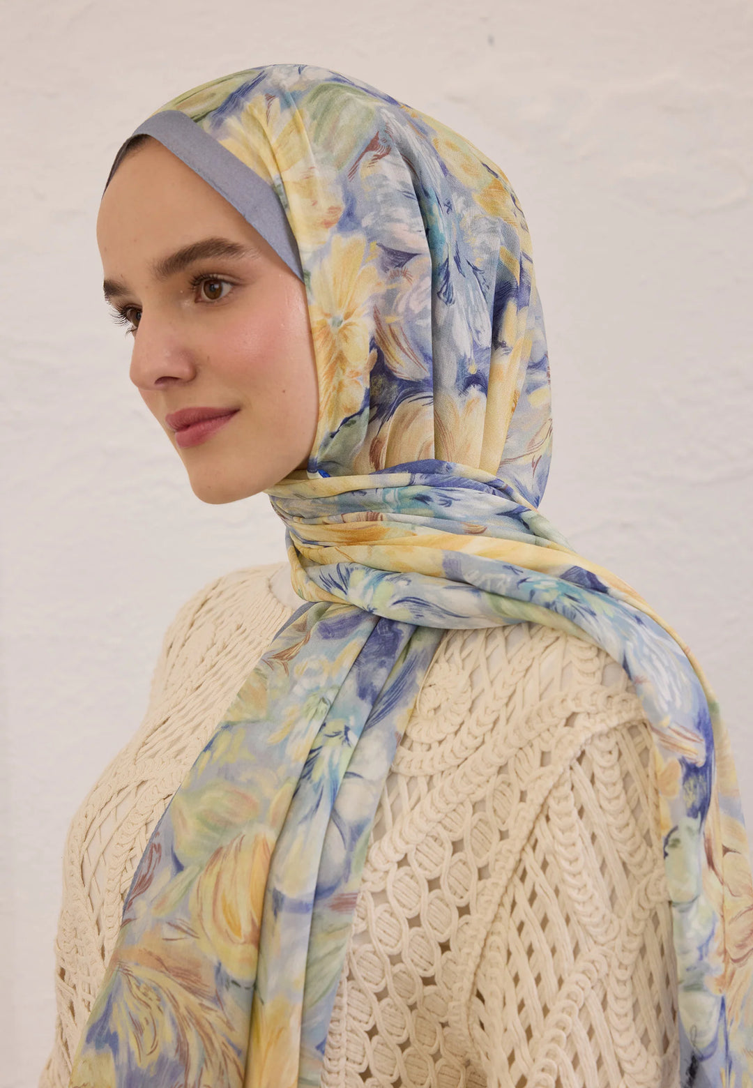 Châle Rami Pure Flora – Bleu Pastel