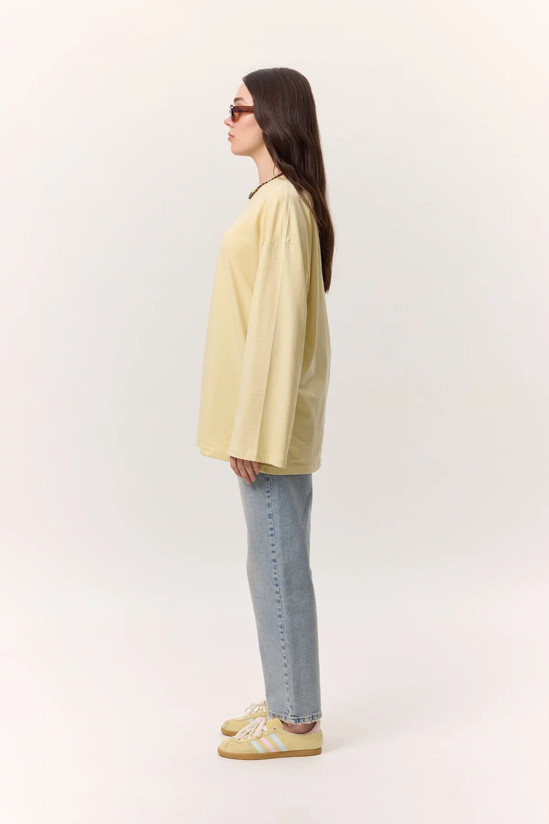 T-shirt Oversize Manches Longues – Jaune