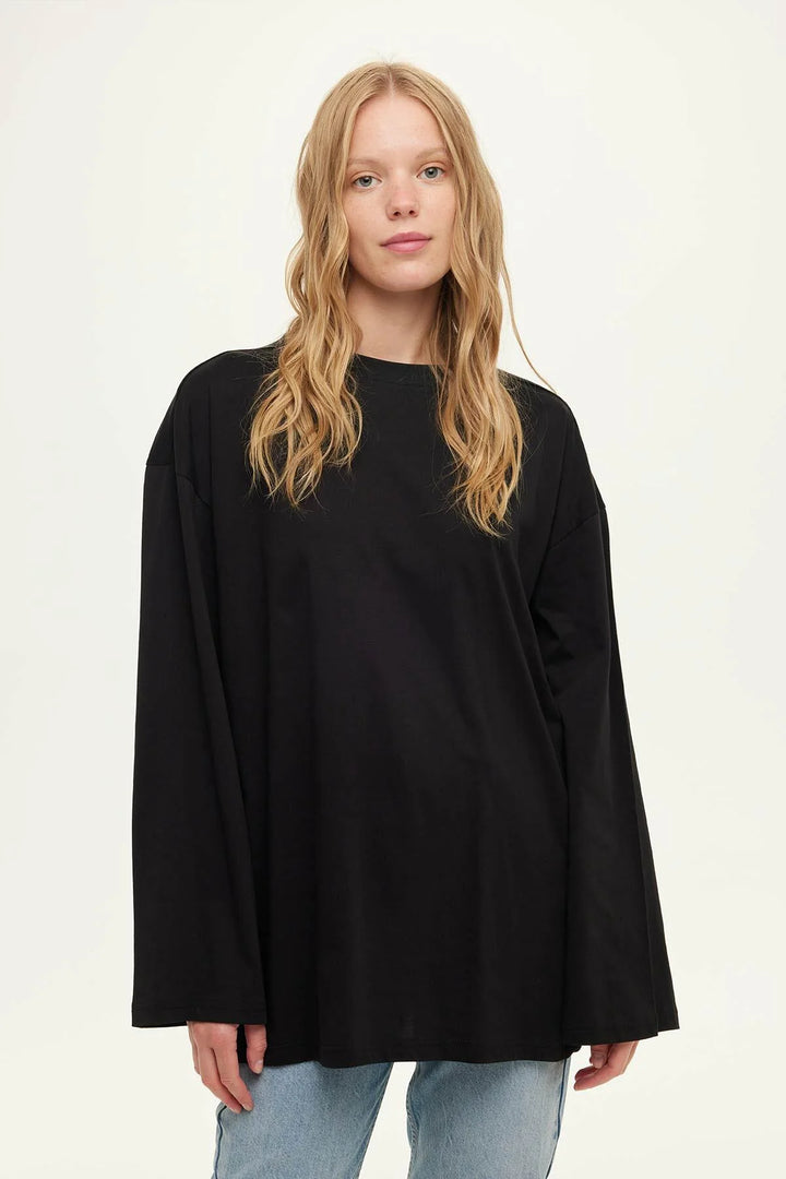 T-shirt Oversize Manches Longues – Noir